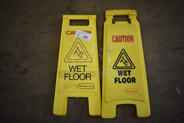 2 Yellow Poly Wet Floor Caution Signs. 11x1x24. 2 Times Your Bid! - Image 1 of 3