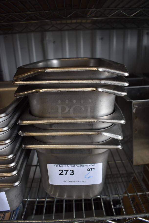 6 Stainless Steel 1/3 Size Drop In Bins. 1/3x6. 6 Times Your Bid!