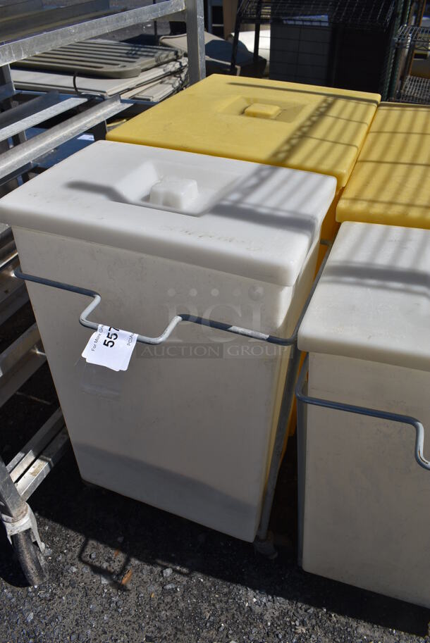 Two Poly Ingredient Bins on Metal Frame w/ Commercial Casters. 15x31x28.5 - Image 3 of 5