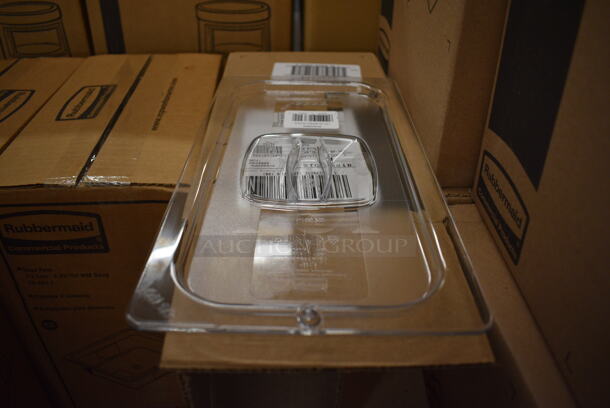 ALL ONE MONEY! Lot of 18 BRAND NEW IN BOX! Rubbermaid Clear Poly 1/3 Size Drop In Bin Lids