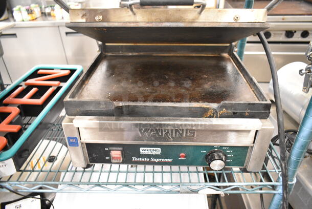 Waring WFG250 Stainless Steel Commercial Countertop Panini Press. 120 Volts, 1 Phase. Tested and Working! - Image 2 of 4
