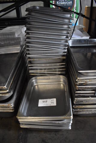 43 Stainless Steel Half Size Drop In Bins. 1/2x2.5. 43 Times Your Bid!