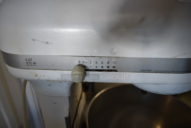 KitchenAid KP26M1XMR Metal Commercial Countertop 6 Quart Planetary Dough Mixer w/ Metal Mixing Bowl and Paddle Attachment. 120 Volts, 1 Phase. Tested and Does Not Power On - Image 7 of 8