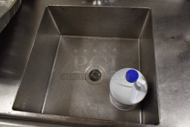 Stainless Steel Commercial Single Bay Left Side Dirty Side Dishwasher Table w/ Spray Nozzle Attachment and Handles. Bay 20x20. Drain Board 19x23.5. BUYER MUST REMOVE. (kitchen) - Image 6 of 7