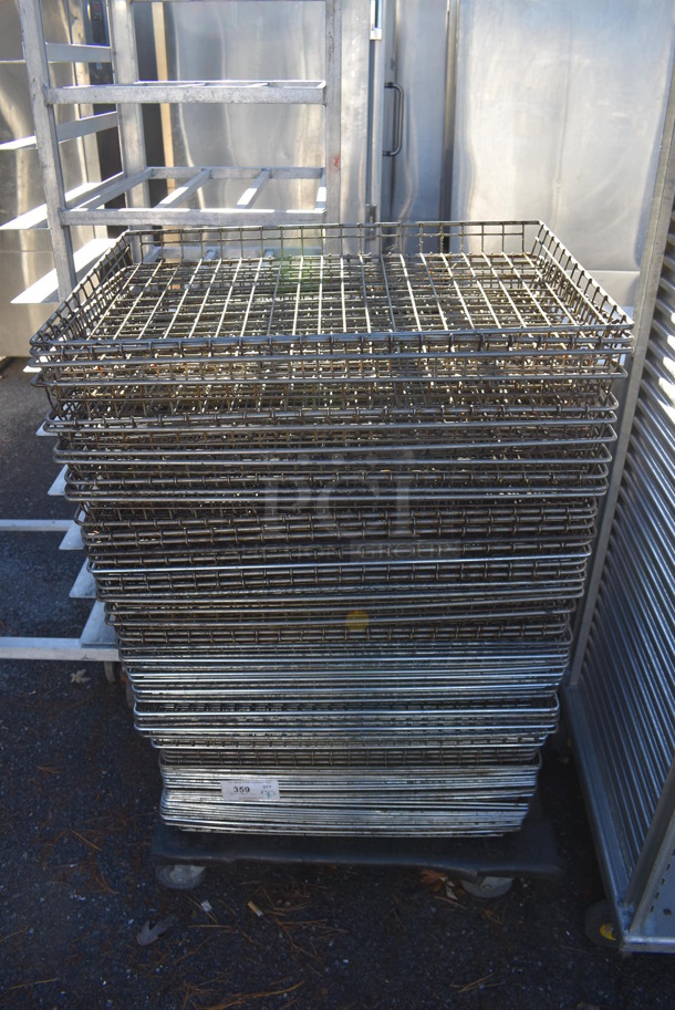 70 Metal Wire Baskets on Dolly. 18x26x2. 70 Times Your Bid!