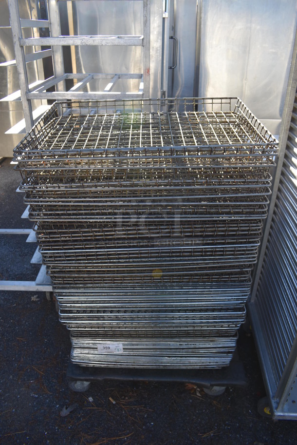 70 Metal Wire Baskets on Dolly. 18x26x2. 70 Times Your Bid! - Image 1 of 5