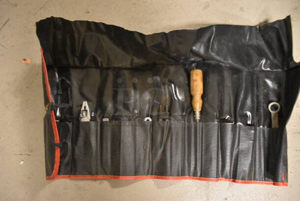 ALL ONE MONEY! Tier Lot of Various Items Including Glass Plates, Fuel Guards, Tools with Bag, and Sunglasses - Image 6 of 6