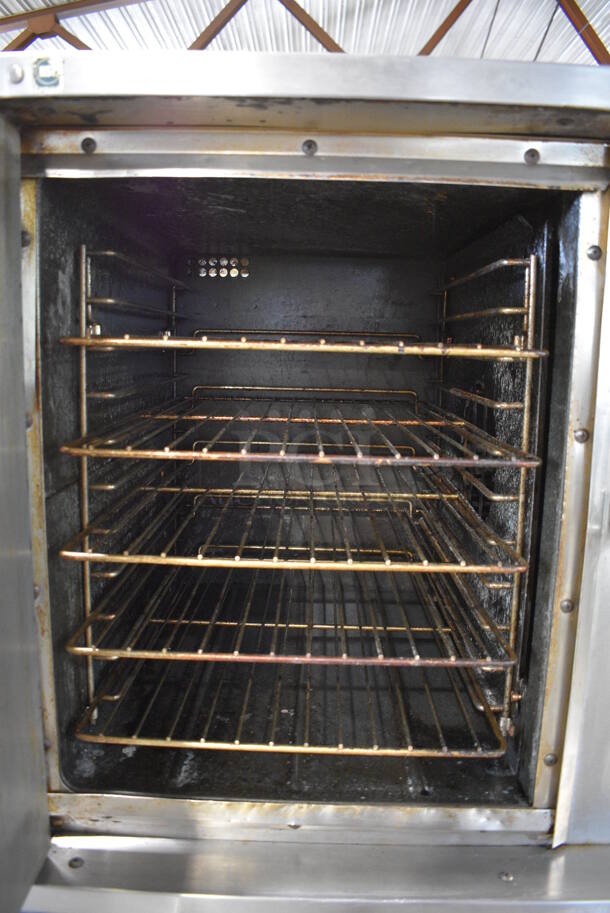 2 Southbend Marathoner Gold Stainless Steel Commercial Natural Gas Powered Half Size Convection Oven w/ View Through Door, Metal Oven Racks and Thermostatic Controls on Commercial Casters. 30x27x64.5. 2 Times Your Bid! - Image 5 of 9