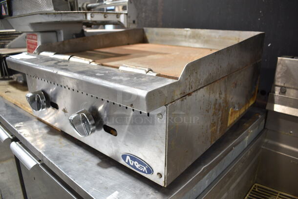 Atosa Stainless Steel Commercial Countertop Natural Gas Powered Flat Top Griddle.  - Image 2 of 6