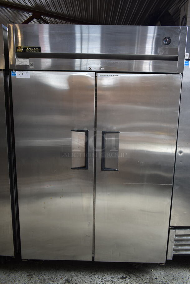 2012 True TG2R-2S ENERGY STAR Stainless Steel Commercial 2 Door Reach In Cooler w/ Poly Coated Racks on Commercial Casters. 115 Volts, 1 Phase. Tested and Working! - Image 1 of 9