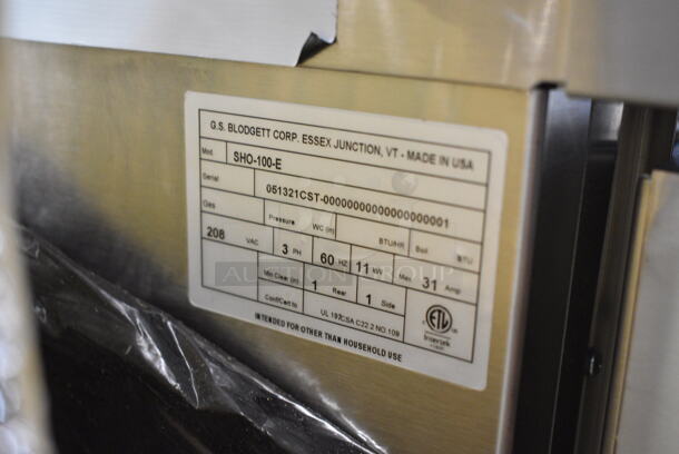 BRAND NEW! Blodgett SHO-100-E Stainless Steel Commercial Electric Powered Full Size Convection Oven w/ View Through Doors, Metal Oven Racks and Thermostatic Controls. Does Not Have Legs. 208 Volts, 3 Phase.  - Image 8 of 8