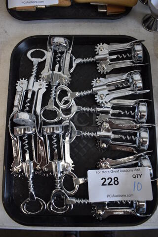 ALL ONE MONEY! Lot of 10 BRAND NEW Metal Wine Bottle Openers. 7".