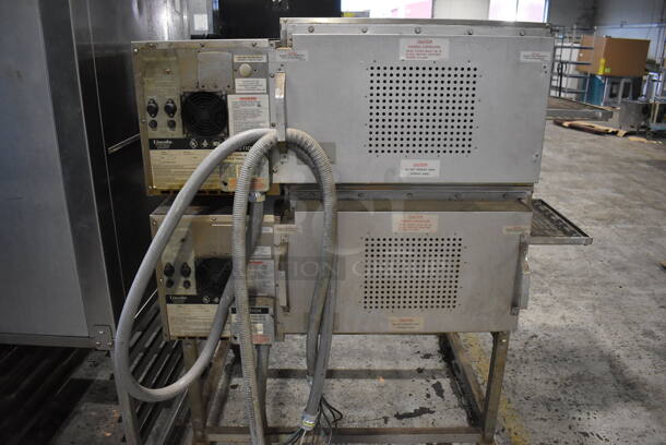 2 Lincoln Impinger 1132 Stainless Steel Commercial Electric Powered Conveyor Pizza Oven on Commercial Casters. 120/208 Volts, 3 Phase. 60x37x60. 2 Times Your Bid! - Image 9 of 9