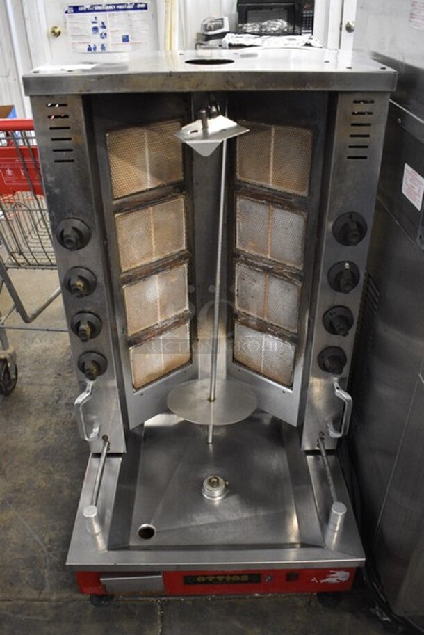Attias Stainless Steel Commercial Countertop Natural Gas Powered Vertical Broiler Gyro Machine. 24x27x43.5. - Image 1 of 6
