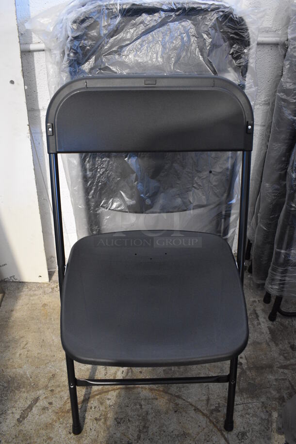 4 BRAND NEW! Black Metal Padded Folding Chairs. 18x18x30. 4 Times Your Bid!