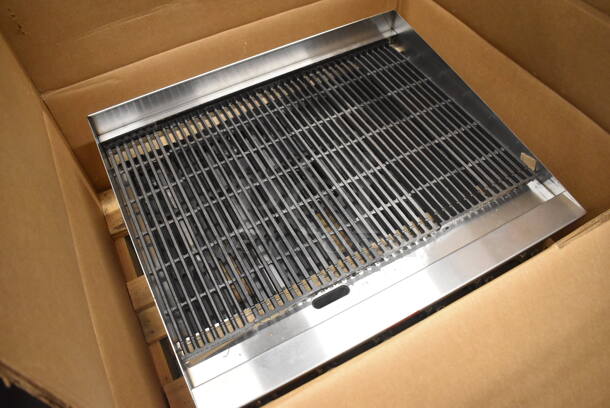 BRAND NEW IN BOX! Star 6036CBB Stainless Steel Commercial Countertop Natural Gas Powered Charbroiler Grill. Stock Picture Used a Gallery. 36x32x14 - Image 3 of 6