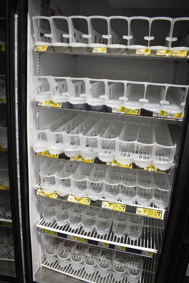 2018 True GDM-49-HC ENERGY STAR Metal Commercial 2 Door Reach In Cooler Merchandiser w/ Poly Coated Racks on Commercial Casters. 115 Volts, 1 Phase. Tested and Working!
 - Image 5 of 6