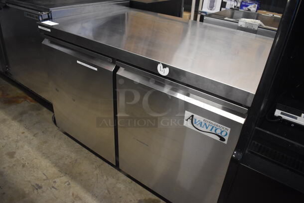 Avantco 178SSUC48RHC Stainless Steel Commercial 2 Door Undercounter Cooler on Commercial Casters. 115 Volts, 1 Phase. 48x30x32. Tested and Working! - Image 2 of 7