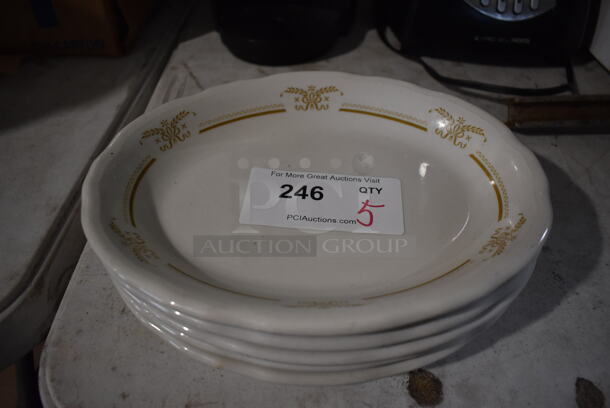 5 White Ceramic Oval Plates. 11.5x9x1. 5 Times Your Bid!