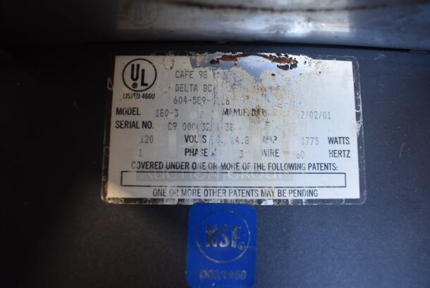 Cafe 98 180-3 Stainless Steel Commercial Countertop Coffee Machine w/ Hot Water Dispenser. 120 Volts, 1 Phase.  - Image 4 of 4