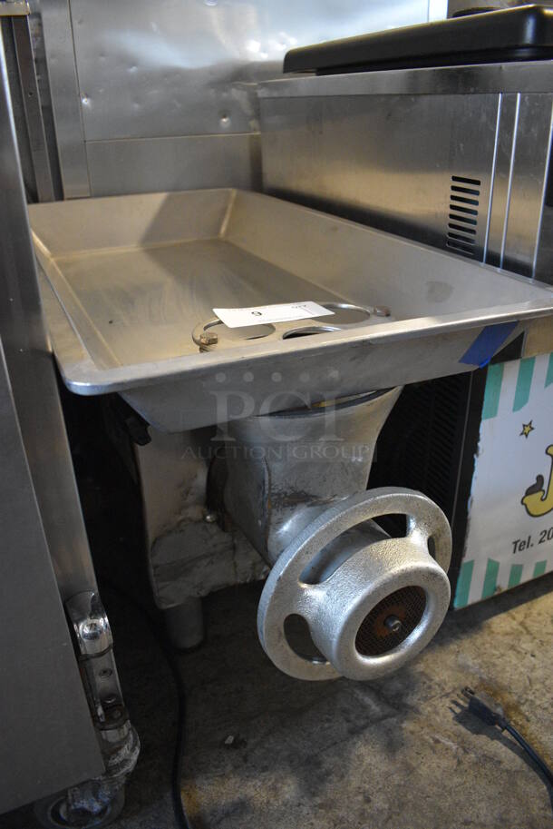 Metal Commercial Countertop Meat Grinder w/ Tray. 115 Volts, 1 Phase. 16.5x30.5x20. Tested and Working! - Image 4 of 5