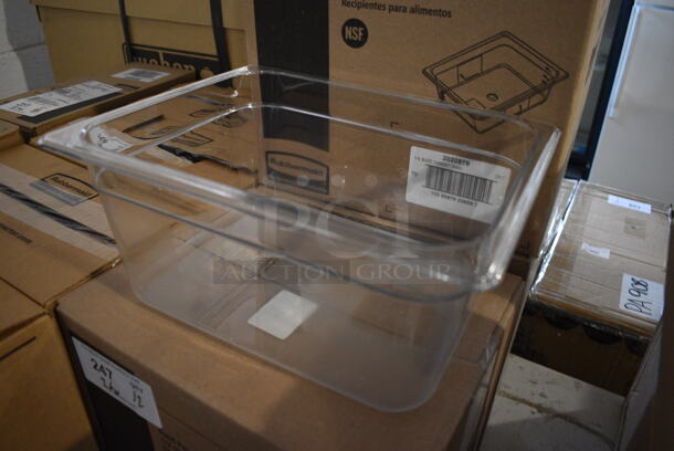 6 BRAND NEW IN BOX! Rubbermaid Clear Poly Half Size Drop In Bins. 12x6. 6 Times Your Bid! - Image 2 of 4