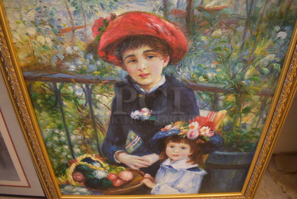 Framed Canvas Painting Reproduction of Two Sisters on the Terrace 1881 By Pierre-Auguste Renoir From Art Dealer Ed Mero! - Image 5 of 8