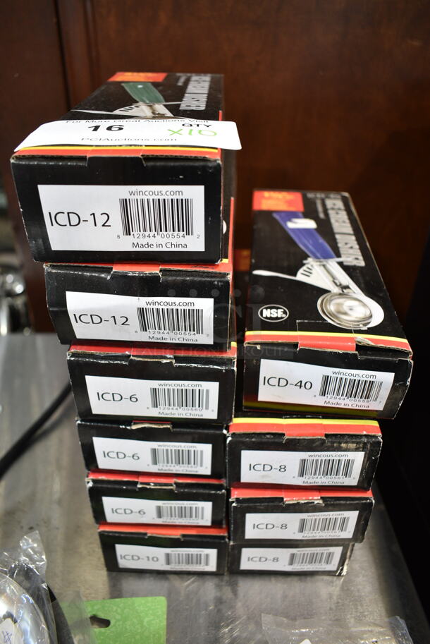 10 BRAND NEW IN BOX! Stainless Steel Ice Cream Dishers / Scoopers; ICD-40, 3 ICD-8, 2 ICD-12, 3 ICD-6 and ICD-10. 10 Times Your Bid! - Image 2 of 9