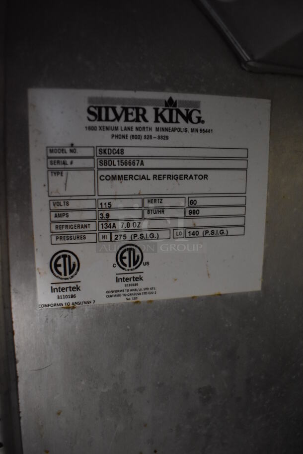 Silver King SKDC48 Stainless Steel Commercial 2 Door Cooler Merchandiser. 115 Volts, 1 Phase. 48x23x30. Tested and Working! - Image 5 of 7