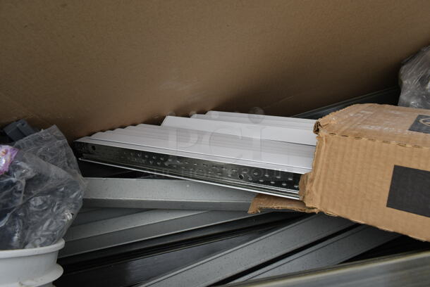 ALL ONE MONEY! Lot of BRAND NEW! Cambro Gray Poly Supports for Shelving and Track for Drop Ceiling - Image 6 of 7