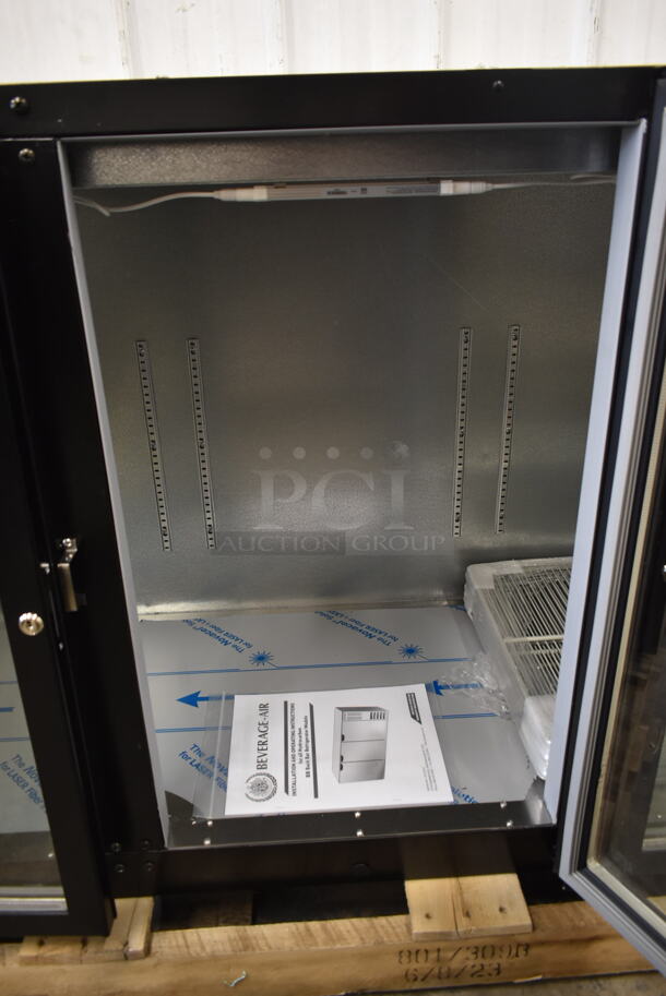 BRAND NEW SCRATCH AND DENT! Beverage Air BB72HC-1-G-B Stainless Steel Commercial 3 Door Undercounter Cooler Merchandiser. 115 Volts, 1 Phase. Tested and Working! - Image 8 of 11