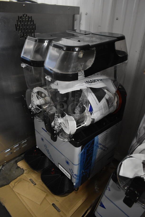 BRAND NEW SCRATCH AND DENT! 2022 Narvon 378SM2 Stainless Steel Commercial Countertop 2 Hopper Slushie Machine. 115 Volts, 1 Phase. Tested and Working! - Image 2 of 7