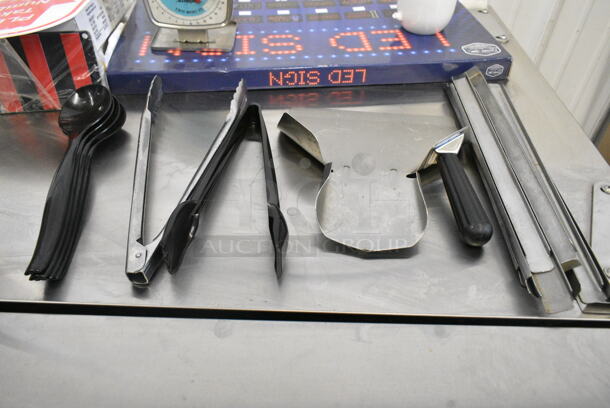 ALL ONE MONEY! Lot of Utensils and Adapters in Stainless Steel Cylindrical Bin.  - Image 2 of 3