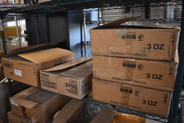 5 Boxes of Various BRAND NEW! Glasses; 3 Boxes of 36 Arcoroc Hi Ball, Box of 24 Embassy Brandy and Box of 36 Arcoroc Excalibur Goblet. 5 Times Your Bid! - Image 2 of 12