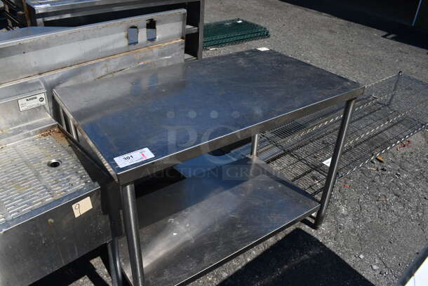 Stainless Steel Table w/ Stainless Steel Under Shelf. 44x24x34