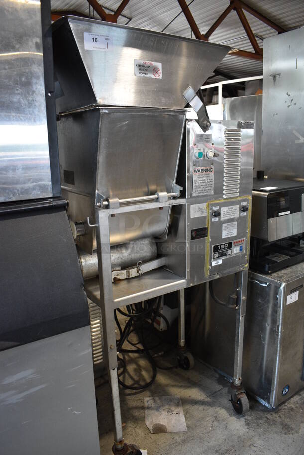 Hollymatic 190 Grinder Stainless Steel Commercial Floor Style Meat Grinder on Commercial Casters. 200 Volts. 36x26x72 - Image 5 of 9