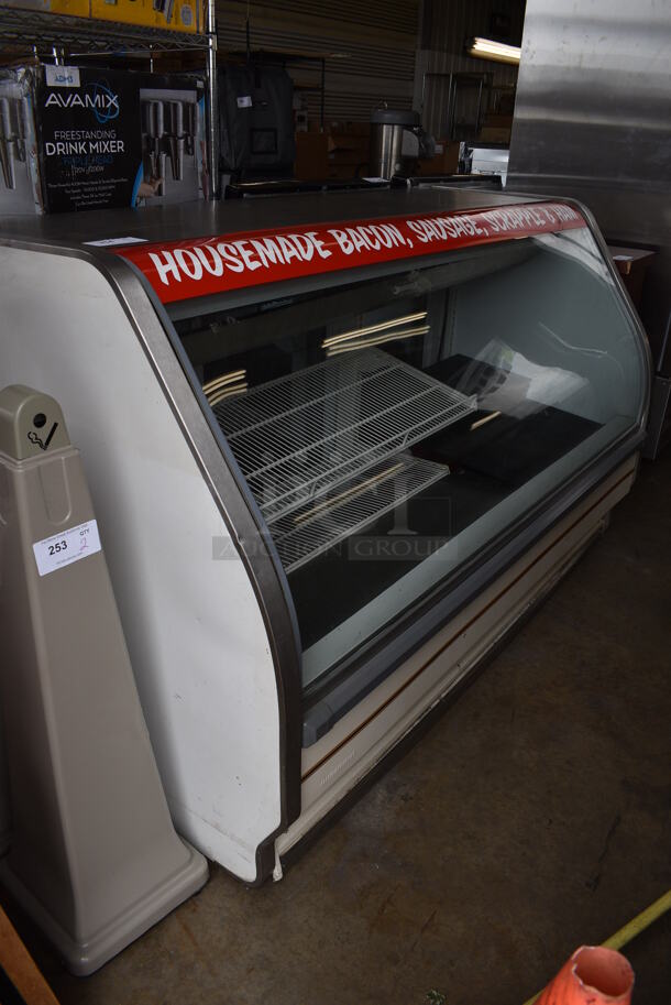 Metal Commercial Floor Style Refrigerated Deli Display Case. 76x37x46. Tested and Powers On But Does Not Get Cold