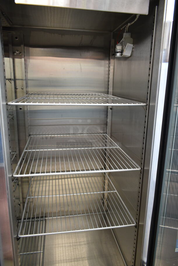 2015 Delfield LSR2-G Stainless Steel Commercial 2 Door Reach In Cooler Merchandiser w/ Poly Coated Racks on Commercial Casters. 115 Volts, 1 Phase. Tested and Does Not Power On
 - Image 3 of 6