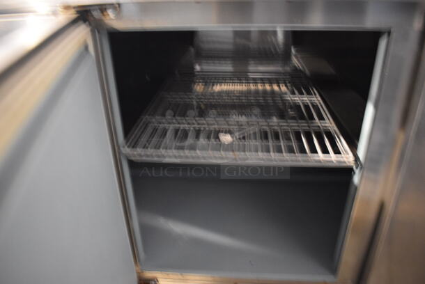 2010 Delfield 4472N-30M-AS Stainless Steel Commercial Prep Table w/ 3 Lids on Commercial Casters. 115 Volts, 1 Phase. 72x35.5x36. Tested and Working! - Image 4 of 9