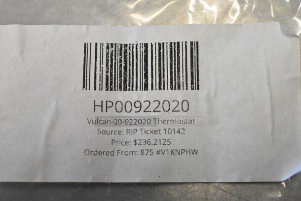 3 BRAND NEW SCRATCH AND DENT! Items Including HP00922020 Vulcan 00-922020 Thermostat, HP00840144 Vulcan 00-840144 Burner, HP0085451100 Vulcan 00-854511-00001 Heater Assy, 240v. 3 Times Your Bid!  - Image 5 of 11