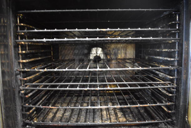 2 Garland Master 200 Stainless Steel Commercial Natural Gas Powered Full Size Convection Ovens w/ View Through Doors, Metal Oven Racks and Thermostatic Controls on Commercial Casters. 38x45.5x68. 2 Times Your Bid! - Image 4 of 7