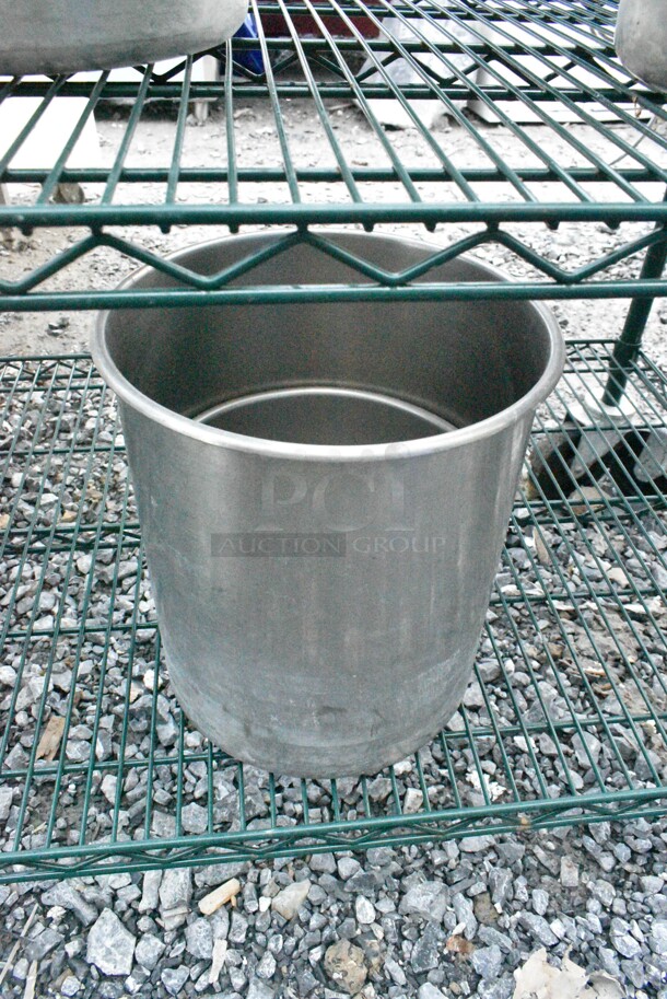 Green Finish 5 Tier Wire Shelving Unit on Commercial Casters w/ Contents Including Stainless Steel Cylindrical Bins. BUYER MUST DISMANTLE. PCI CANNOT DISMANTLE FOR SHIPPING. PLEASE CONSIDER FREIGHT CHARGES.  - Image 4 of 10