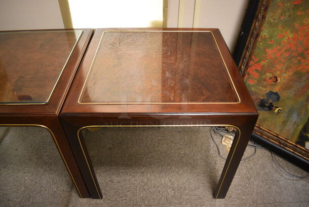 2 Wooden End Tables; 1 w/ Glass Top Pane. 2 Times Your Bid! - Image 3 of 6