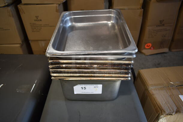 7 Stainless Steel 1/2 Size Drop In Bins. 7 Times Your Bid!