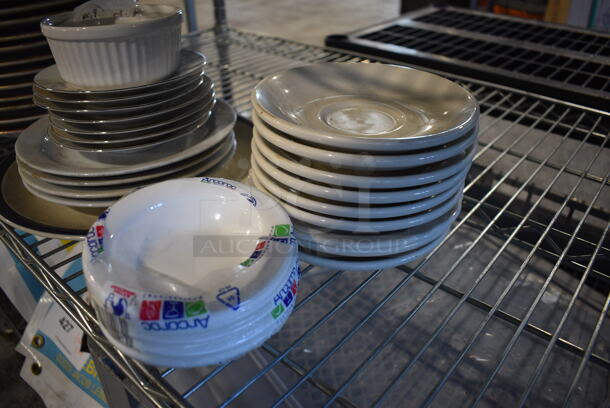ALL ONE MONEY! Tier Lot of Various Dishes Including 38 Plates/Saucers, 5 Bowls and Ramekin - Image 4 of 5