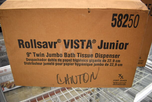 2 Various BRAND NEW IN BOX! Poly Wall Mount Toilet Paper Dispensers; Rollsavr Vista Junior 58250 and Rollsavr Vista 58150. Includes 19x5x11, 16x6x12. 2 Times Your Bid! - Image 4 of 12