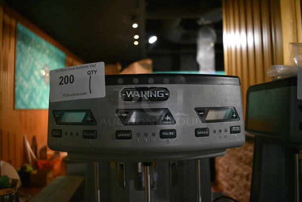 Waring WDM360TX Metal Commercial Countertop 3 Head Drink Mixer w/ 6 Metal Mixing Cups. 120 Volts, 1 Phase. 13x10.5x20. Item Was in Working Condition on Last Day of Business. (bar) - Image 5 of 6