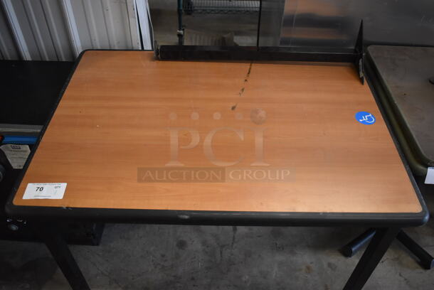 Wood Pattern Wheelchair Accessible Table. 1 Leg Needs To Be Reattached. 42x30x30 - Image 4 of 4