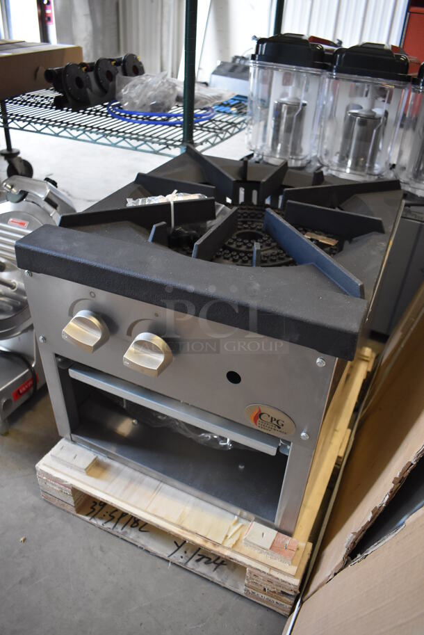 BRAND NEW SCRATCH AND DENT! CPG 351CPGSP18L Stainless Steel Commercial Countertop Propane Gas Powered Single Burner Stock Pot Range. 80,000 BTU. 18x20x19 - Image 2 of 8
