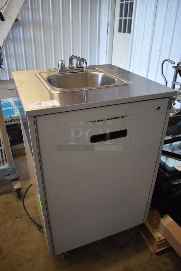 Stainless Steel Commercial Single Bay Portable Sink w/ Faucet and Handles on Commercial Casters. 24x24x41 - Image 2 of 6